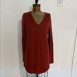 NWT J. Jill Rust Red V-Neck Mini Dress Size Small Tall